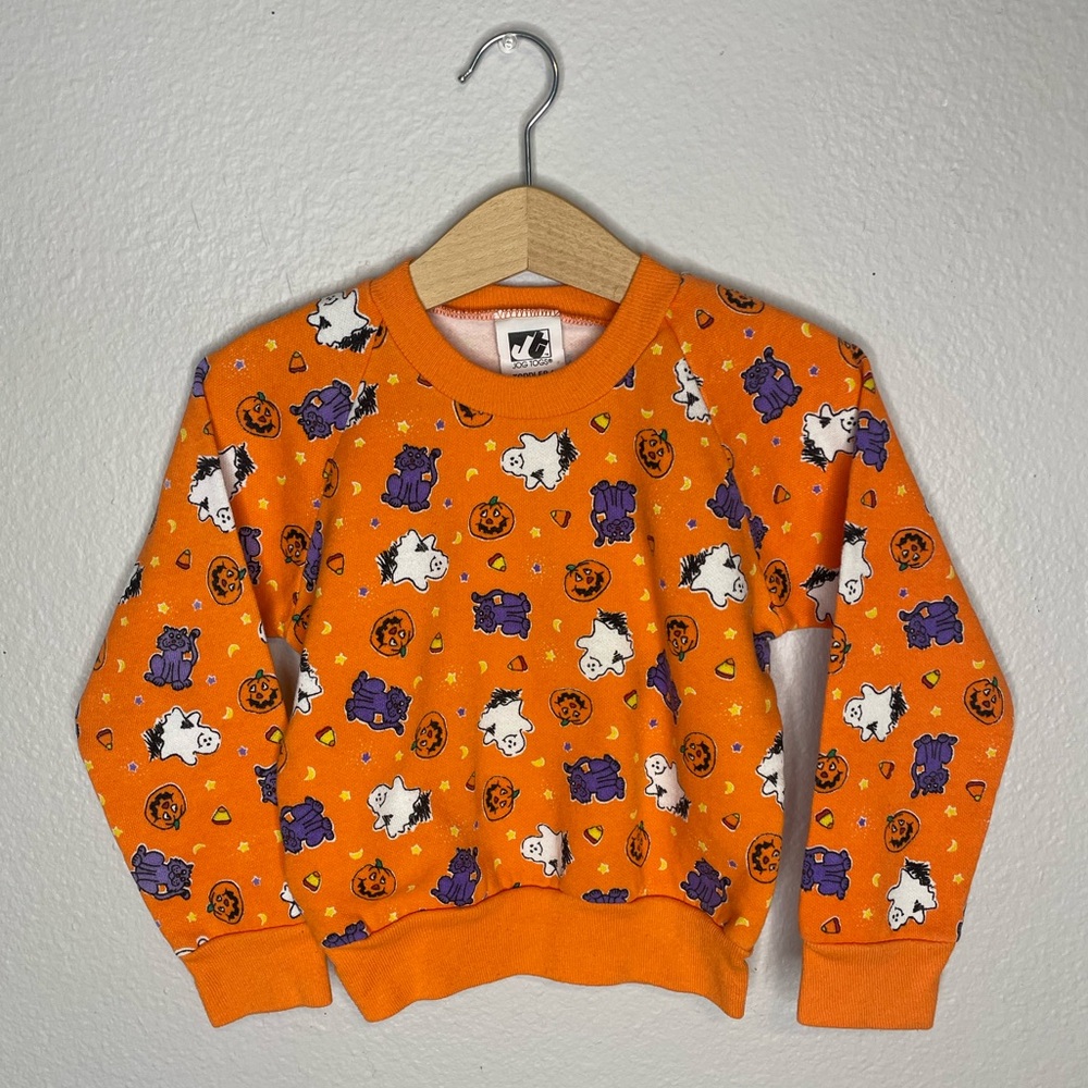 Vintage Orange Halloween Kids Sweatshirt 4T